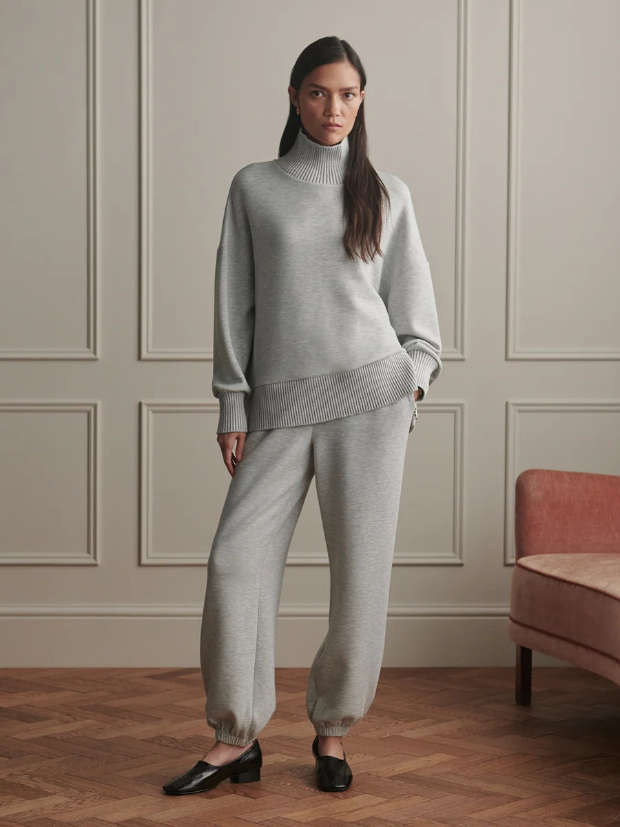 The Classic Grey Marl Cuff Pant 28.5"