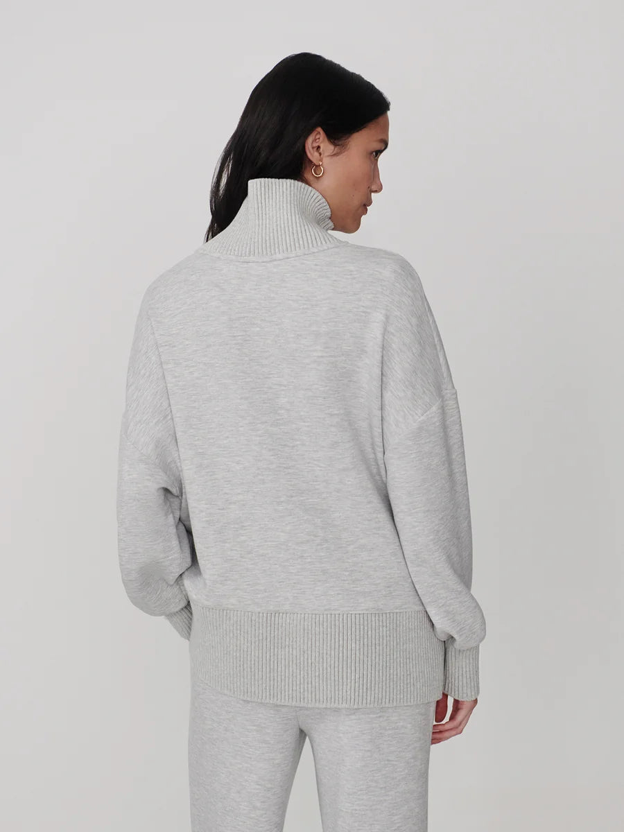 Barker Grey Marl High-Neck Sweat