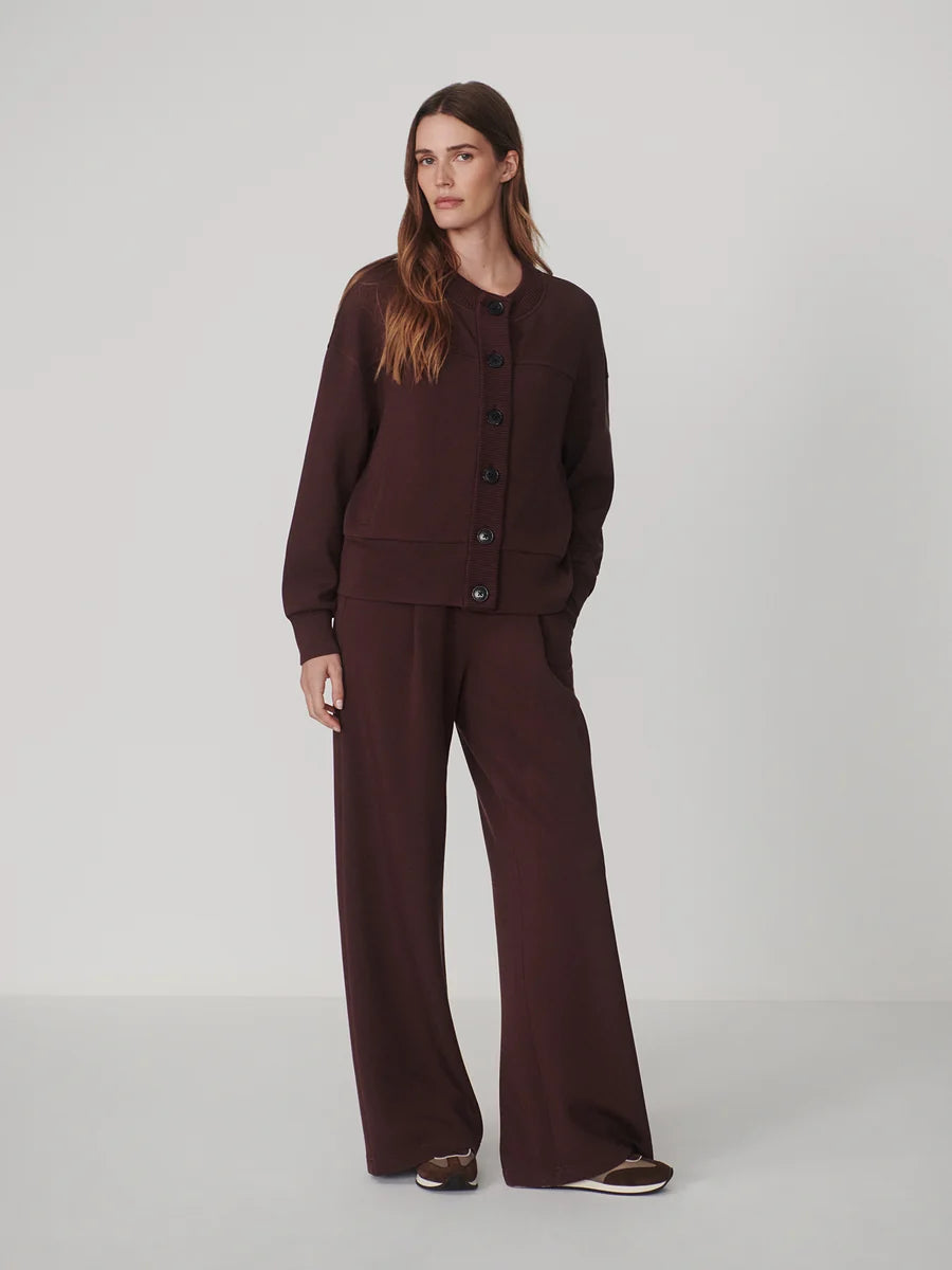 Olwen Deep Mahogany Button Front Sweater