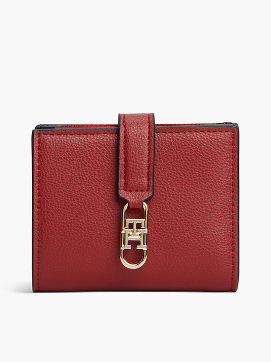 TH Monogram Red Plaque Bifold Wallet
