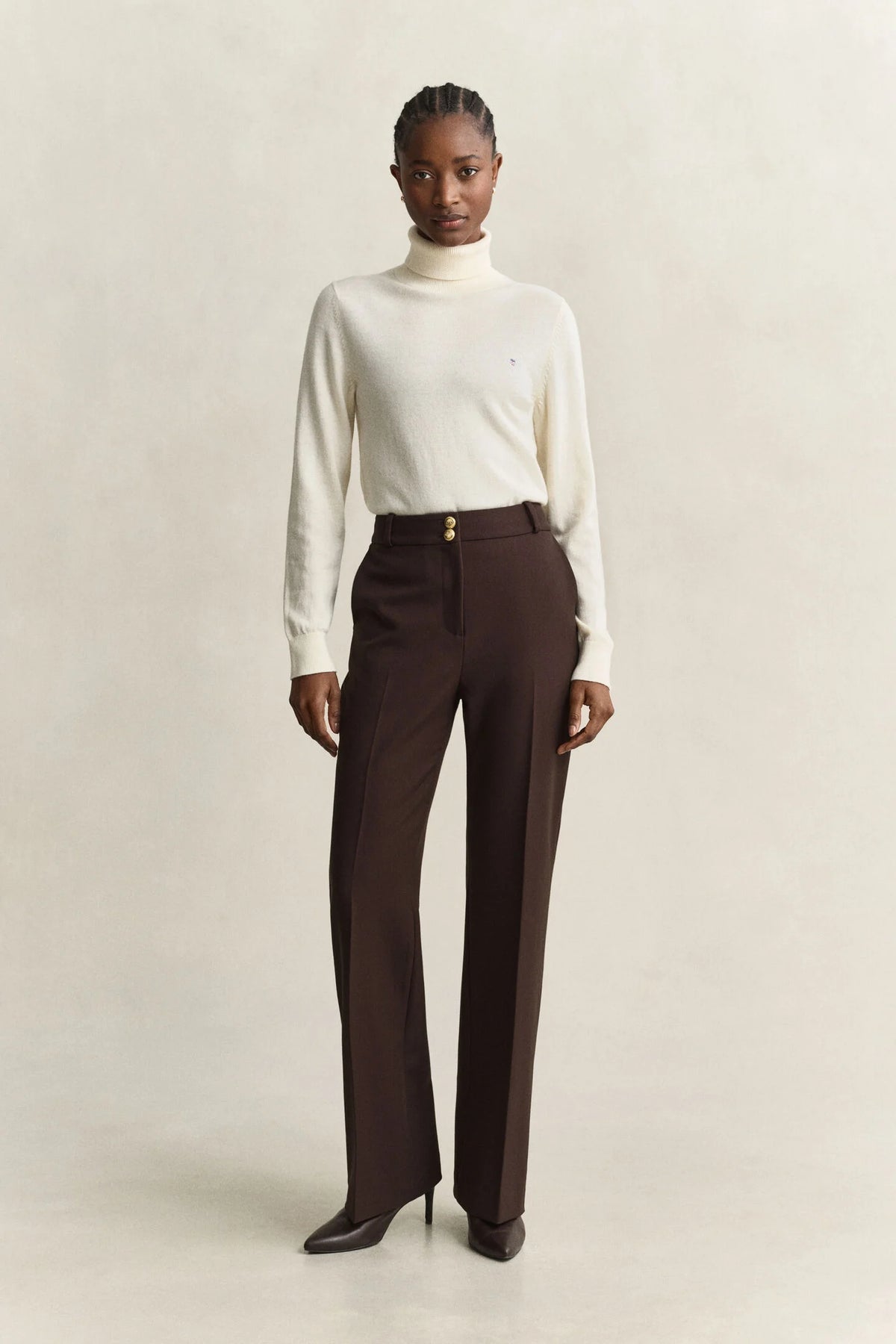 Deep Brown Flared Nautical Pants