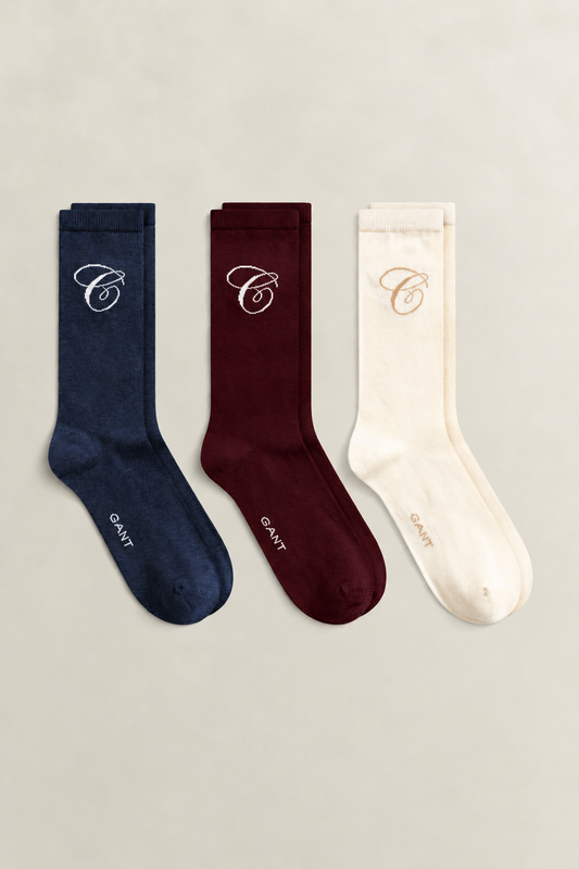 3 Pack Script GANT Socks