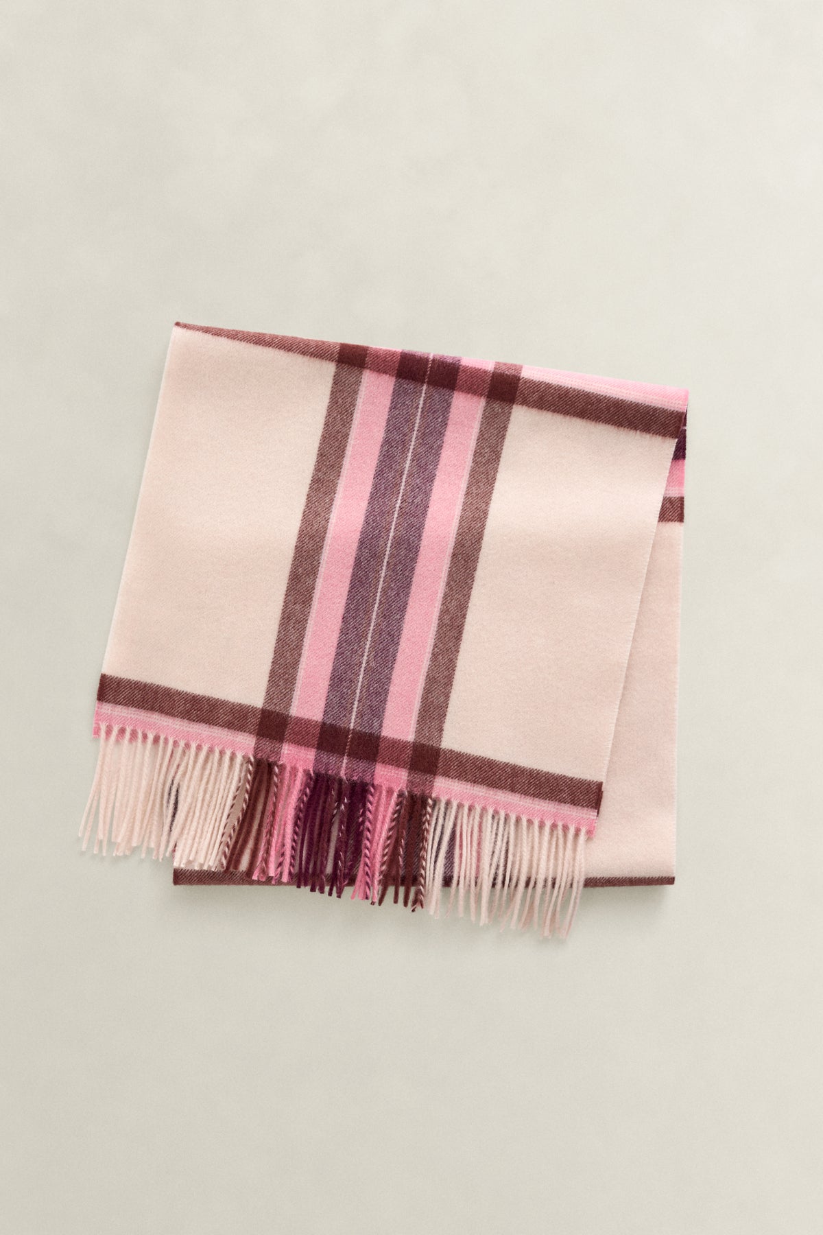 GANT Pink Wool Checked Scarf