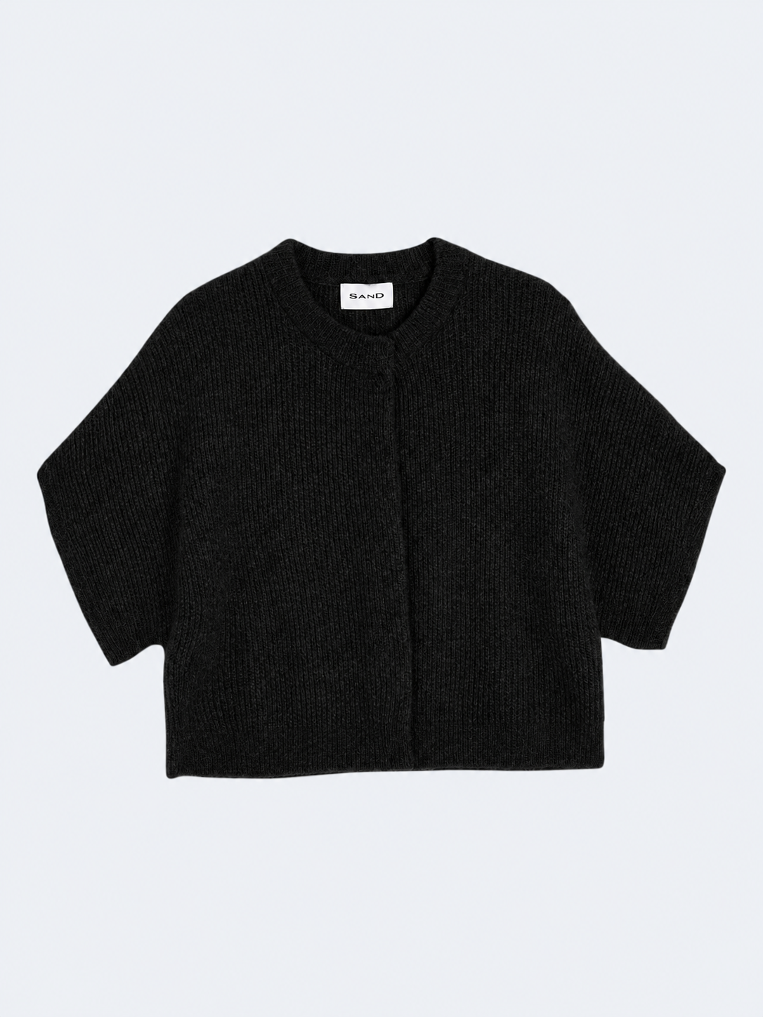Muna Cashmere Black Hidden Button Knit