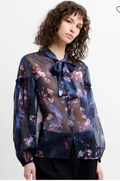 Clara Emina Sheer Bow Tie Shirt