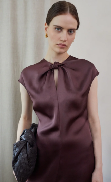 The Riva Burgundy Knotted Dress