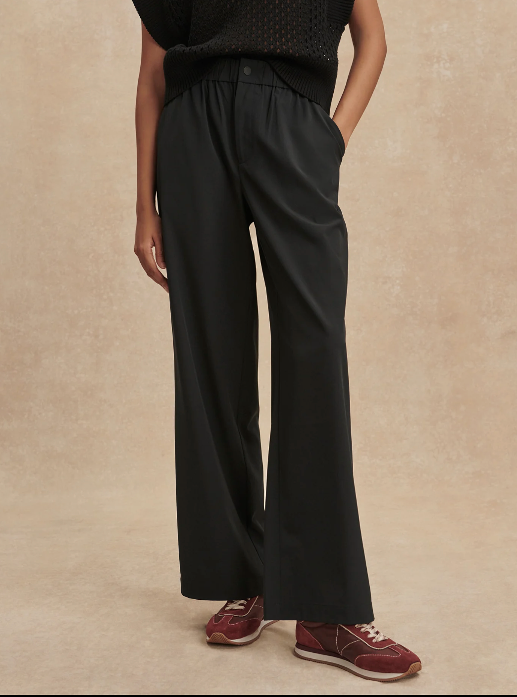 The Kayson Black Wide Leg Pant 29.5"