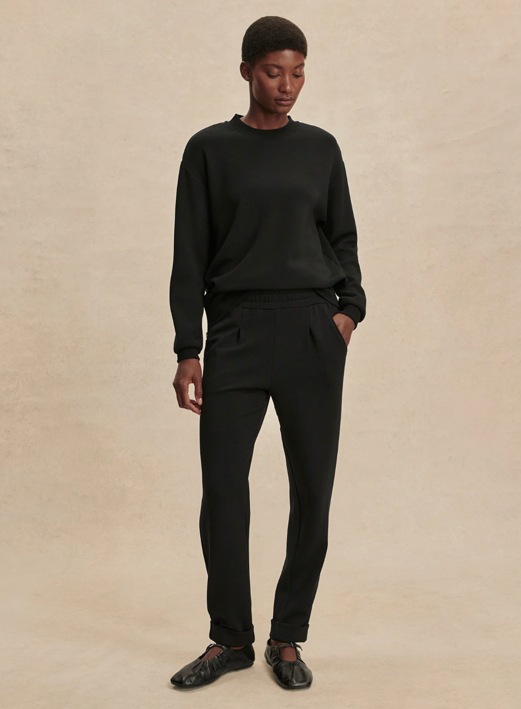 The Black Rolled Cuff Pant 25"