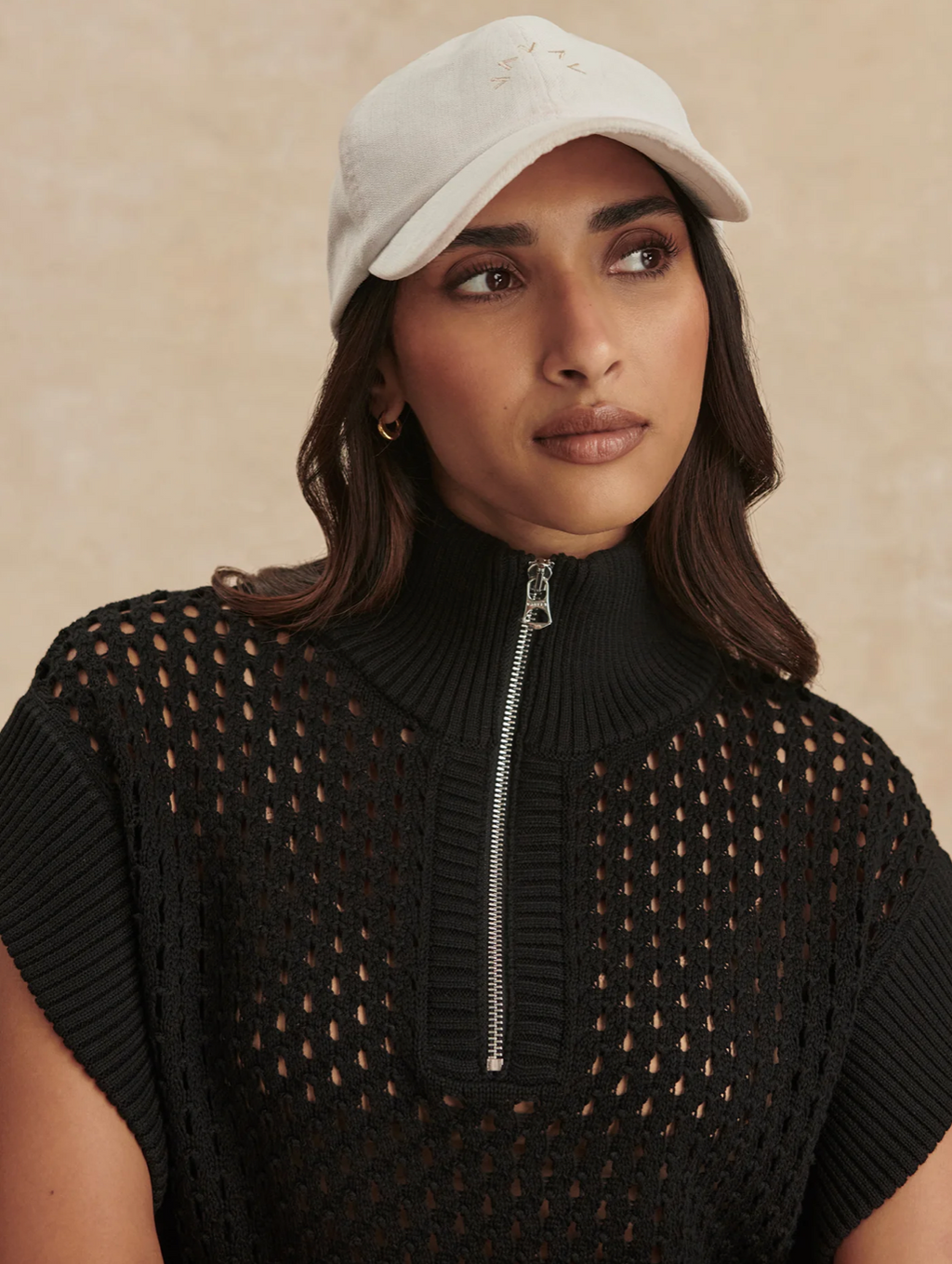 Gaines Black Half-Zip Knit
