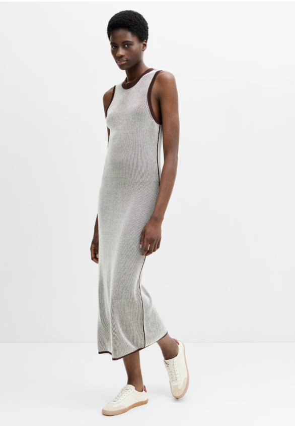 Naria Striped Knit Midi Dress