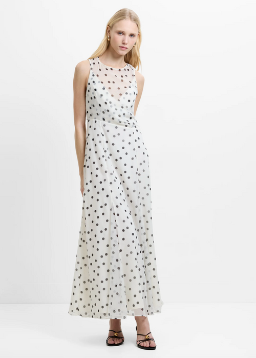 Emina Chiffon Polka Dot Maxi Dress