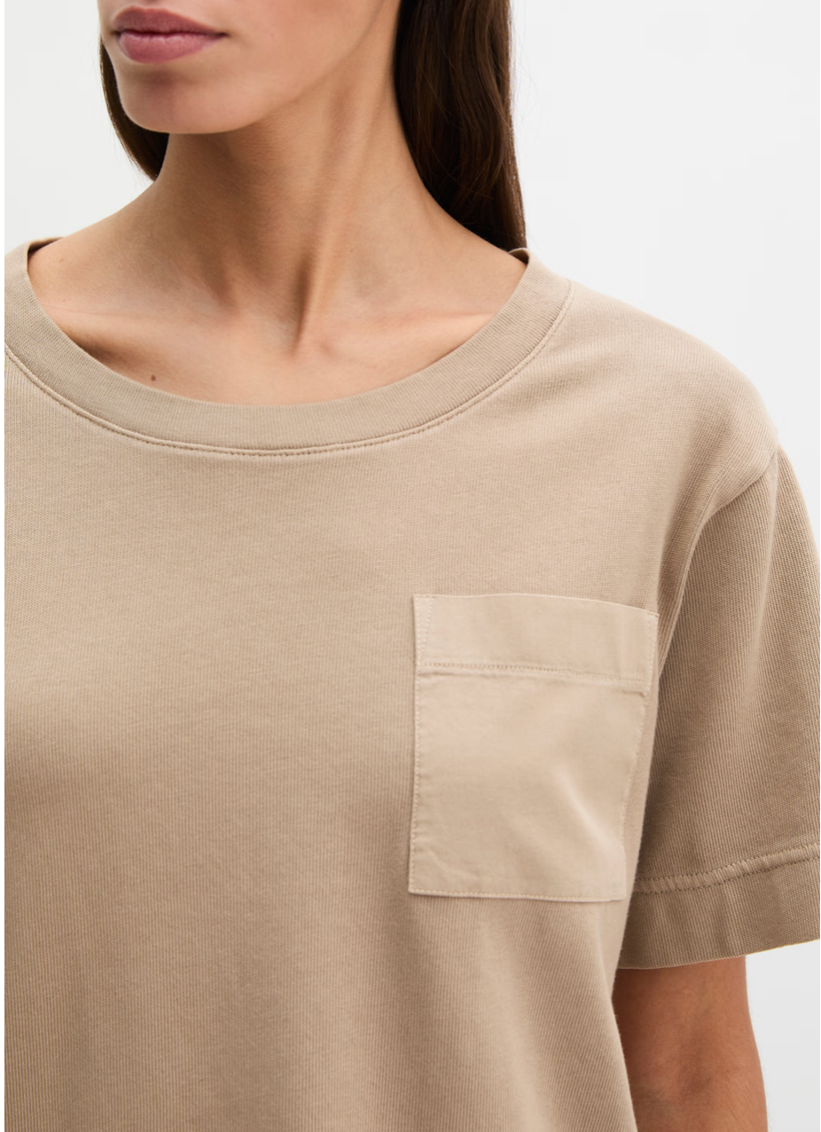 The Mocha Satin Pocket Jersey Tee