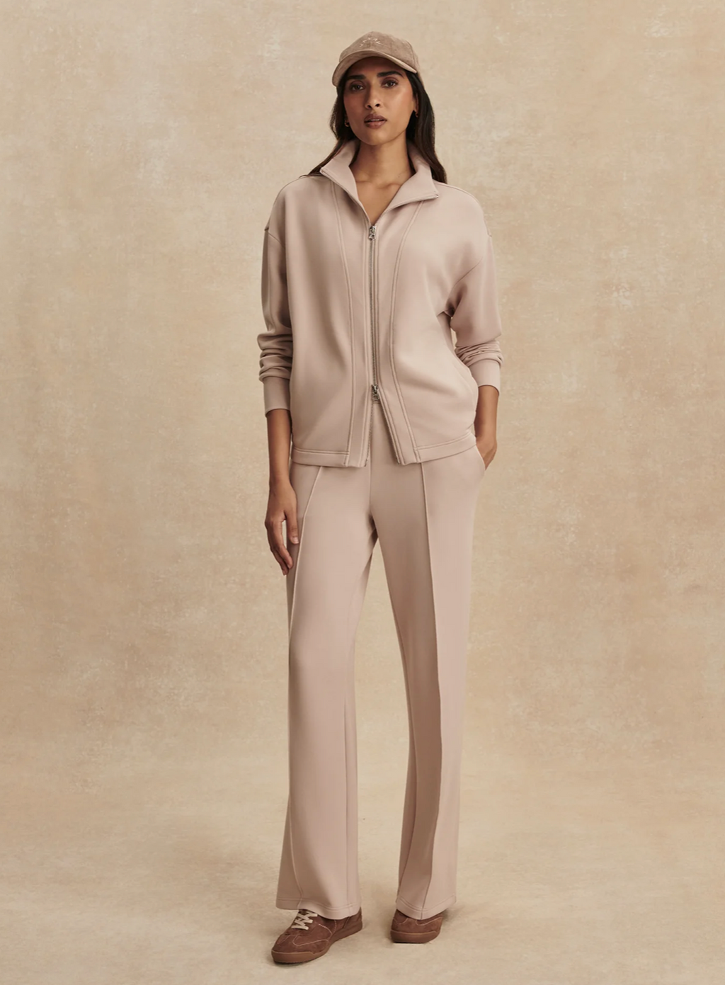 The Arlene Dusk Nude Zip-Through Sweat