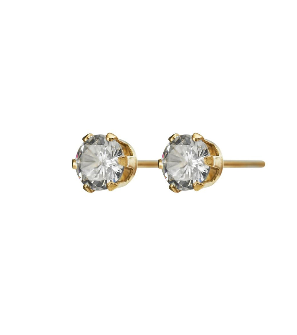 Crown Studs Large Gold