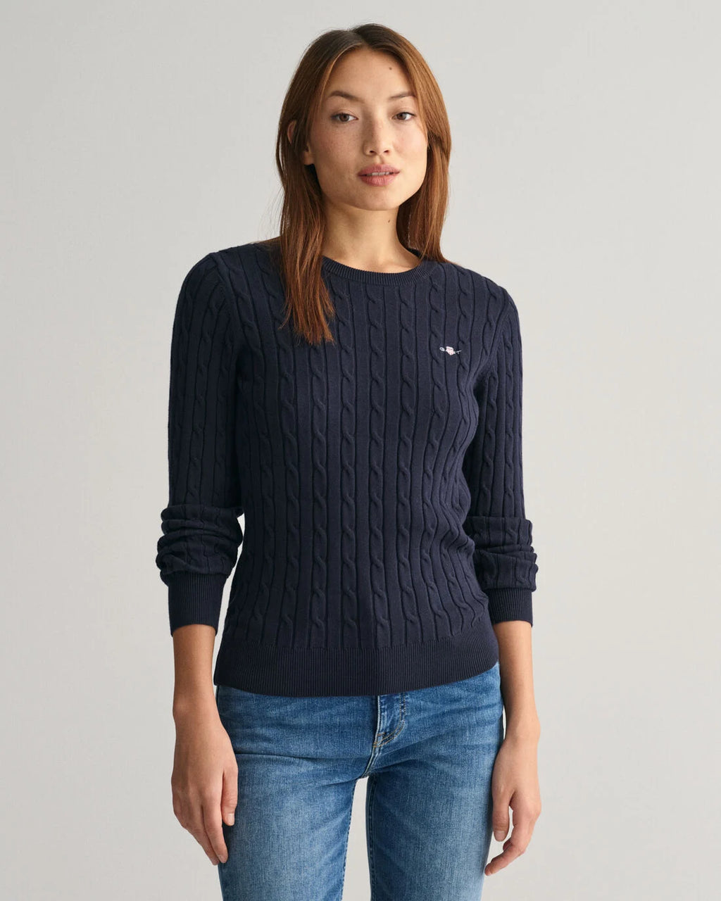Cotton Cable Crew Evening Blue