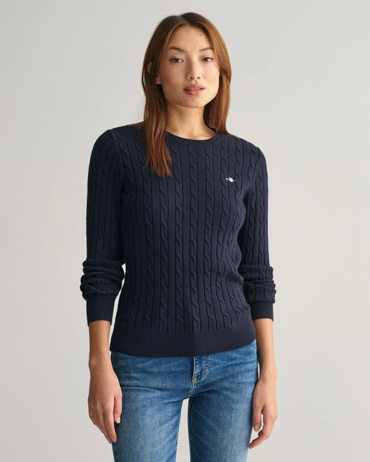 Cotton Cable Crew Evening Blue