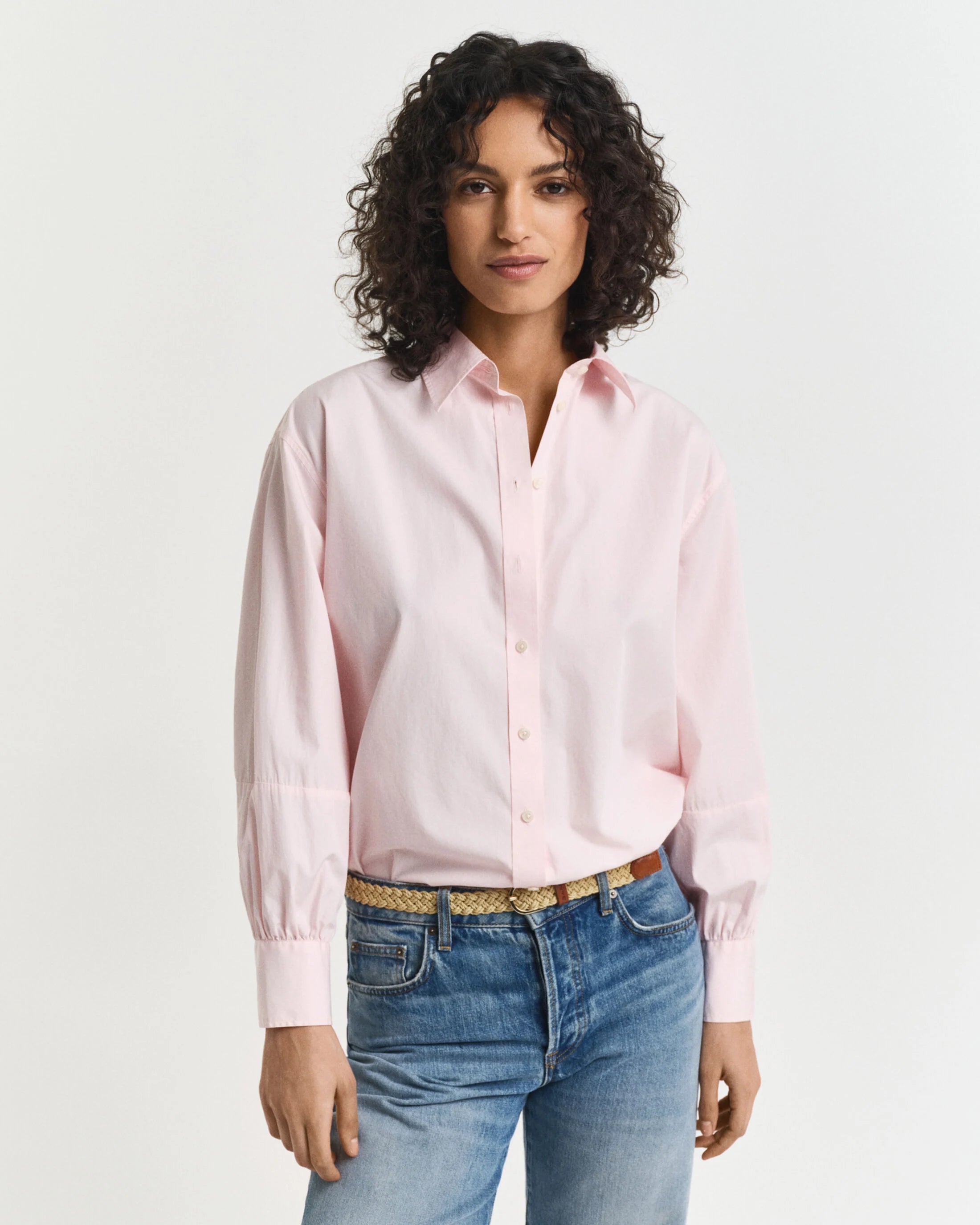 Relaxed Fit Volume Sleeve Salmon Shirt