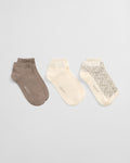 GANT 3-Pack Monogram Ankle Camel Socks