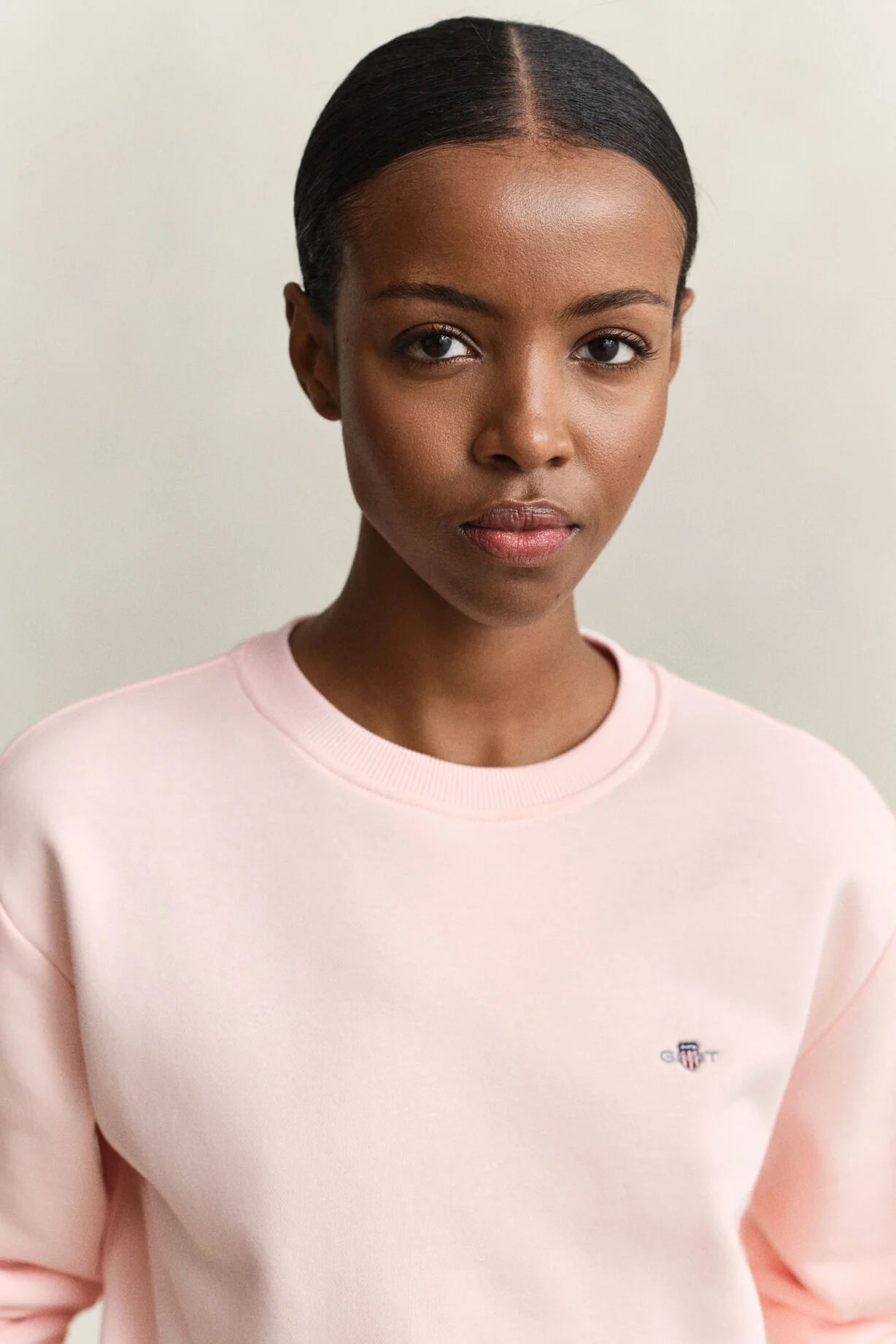 Shield Crew Neck Apricot Sweatshirt